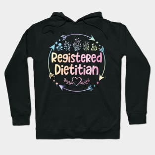 Registered Dietitian cute floral watercolor Hoodie